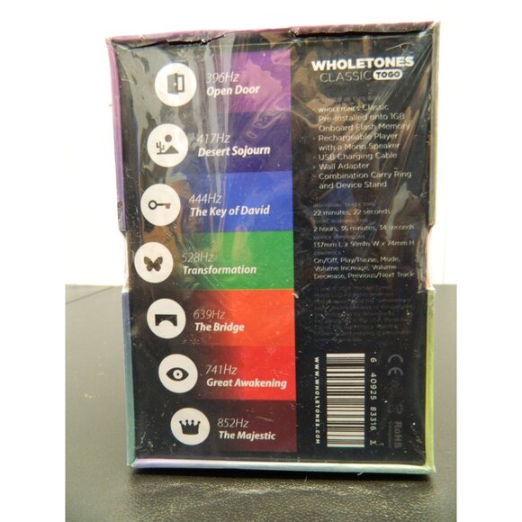 Wholetones To Go Portable Music Player Preloaded Relax Frequency Built-In Speakr - Picture 3 of 9